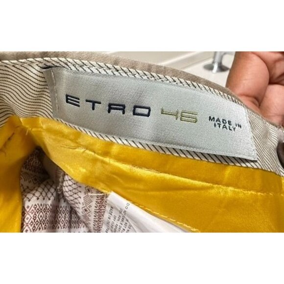 Men's Etro Beige Tailored Trousers‎ Size EU 46/ US 32 Made In Italy 100% Cotton. - Picture 6 of 7